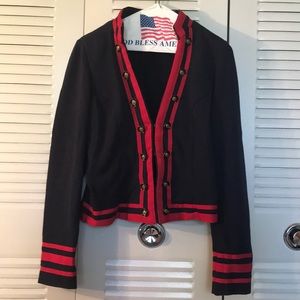 Navy and red Military style jacket